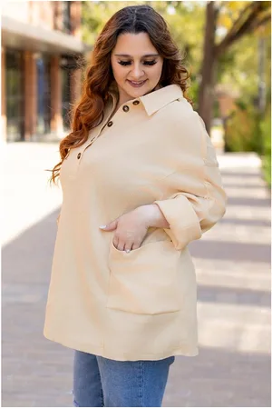 Azura Exchange Womens Jet Stream Plus Size Thermal Waffle Knit Henley Tunic Top - - Size X-Large