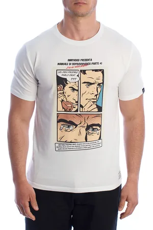 IN MY HOOD Mens Short-Sleeved Cotton Comic Print T-Shirt HS24MTS21-A - - Size 3XL