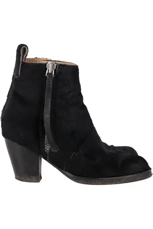 Acne Studios Pre-owned Womens Zipped Ankle Boots in Pony Hair - Size EU 35