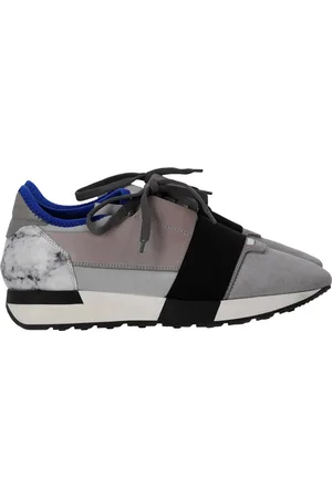 Balenciaga Pre-owned Womens Race Runner Marble Sneakers in Suede - Size EU 37