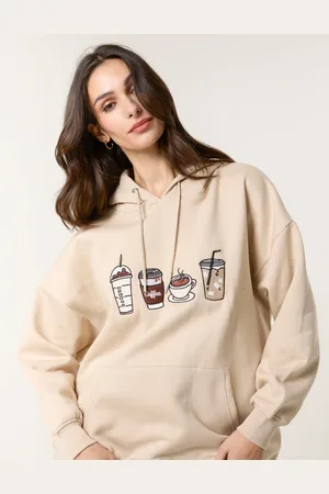 Blue Vanilla Womens Coffee Embroidered Hoodie - - One Size