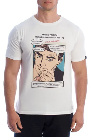 IN MY HOOD Mens Short-Sleeved Cotton Comics T-Shirt HS24MTS21-C - - Size Large