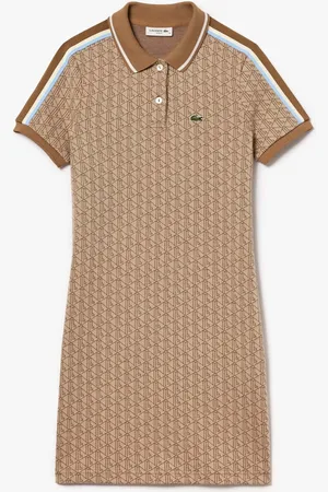 Lacoste Womens Slim-Fit Monogram Jacquard Dress in Cotton - Size 6 UK