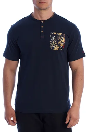IN MY HOOD Mens Short Sleeve Henley T-Shirt HS24MTS09 - - Size 2XL