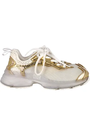 Dior Pre-owned Womens Vibe Sneakers in and Gold Mixed Media Rubber - Size EU 37
