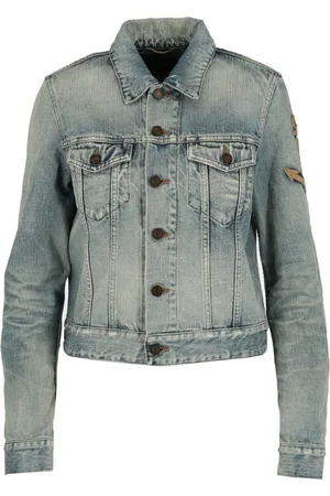 Saint Laurent Womens Boyfriend-Fit Denim Jacket - Cotton - Size X-Small