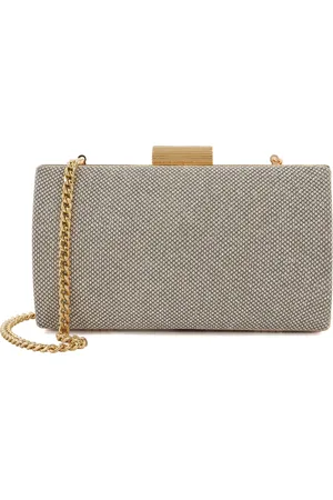 Dune Womens Accessories Belleview - Etched-Clasp Box Clutch - Fabric - One Size