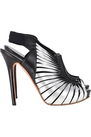 Alexander McQueen Pre-owned Womens Peep Toe Slingback Heels in Leather - Size EU 37