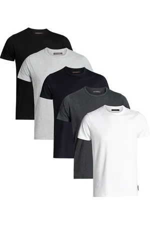 French Connection Mens 5 Pack Cotton Crew Neck Short Sleeve T-Shirts - - Size Medium