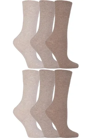 Gentle Grip Womens - 6 Pairs of Ladies Diabetic Sock with Honey Comb Top and Hand linked Toe Seams - Cotton - Size UK 4-8