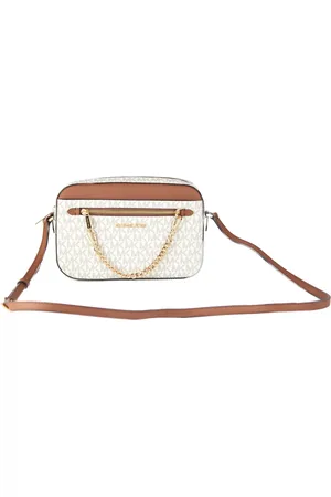 Michael Kors WoMens Jet Set Item Large East West Signature Leather Zip Chain Crossbody Handbag - - One Size