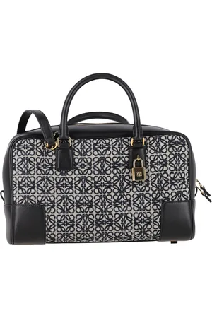 Loewe Pre-owned Womens Amazona 28 Anagram Handbag in Canvas and Leather - One Size