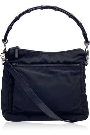 Gucci Pre-owned Womens Cloth Shoulder Bag Bamboo Convertible Front Pocket - Cotton - One Size