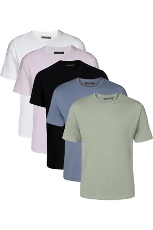 French Connection Mens 5 Pack Cotton Crew Neck Short Sleeve T-Shirts - - Size 2XL