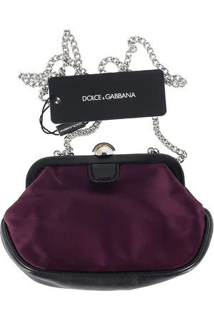 Dolce & Gabbana Womens Clasp Chain Clutch Bag in Dark Silk - One Size
