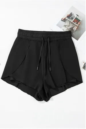 Azura Exchange Womens High Waisted Drawstring 2-in-1 Side Pocket Color Block Bikini Shorts Polyamide - Size Medium