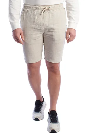 IN MY HOOD Mens Linen Bermuda Shorts with Drawstring HS24MBE09 - - Size Small