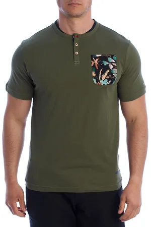 IN MY HOOD Mens Short Sleeve Henley T-Shirt HS24MTS09 - - Size 2XL