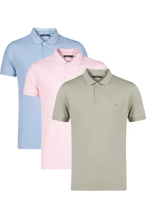 French Connection Mens 3 Pack Cotton Short Sleeve Polo Shirts - - Size 2XL