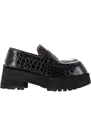 Marni Pre-owned Womens Crocodille-Effect Chunky Loafers in Leather - Size EU 39