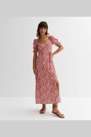 Gini London Womens Ditsy Rose Print Belted Midi Dress - - Size 16 UK