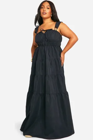 Boohoo Womens Plus Shirred Maxi Dress - - Size 28 UK