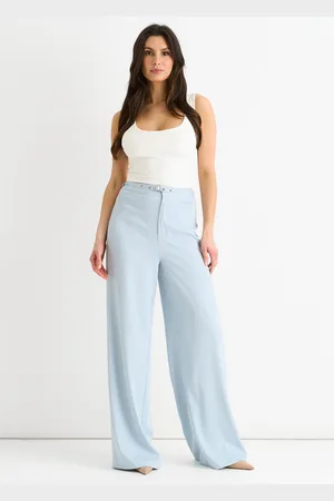 Gini London Womens Tailored Belt Wide Leg Trousers - Size 4 UK