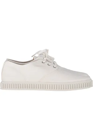 Maison Margiela Pre-owned Mens MM22 Lace-Up Sneakers in White Canvas - - Size EU 42