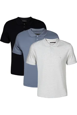 French Connection Mens 3 Pack Cotton Short Sleeve Polo Shirts - - Size 2XL