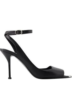 Alexander McQueen Womens Punk Sandals - - Leather - /Silver - Size EU 37