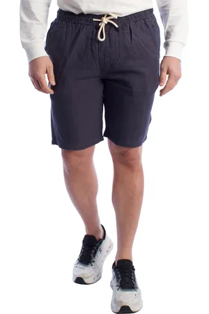 IN MY HOOD Mens Linen Bermuda Shorts with Drawstring HS24MBE09 - - Size Small