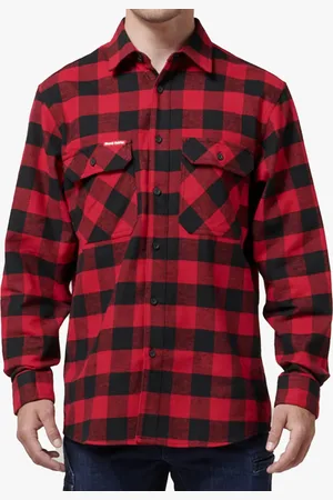 Hard Yakka LONG SLEEVE CHECK FLANNEL Mens Shirts Cotton - Size Medium