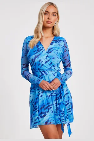 Quiz Womens Mesh Animal Print Skater Dress - Size 6 UK