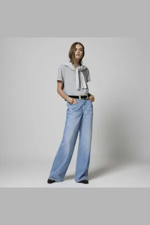 River Island Womens Baggy Jeans High Waisted Wide Cotton - Size 12 Regular