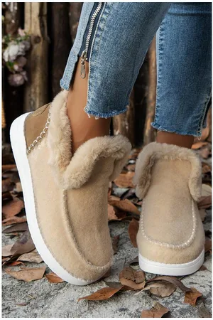 Azura Exchange Unisex Suede Stitching Patchwork Plush Lined Anklet Boots - Size EU 38
