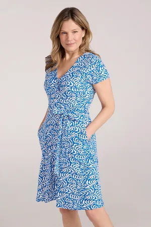 Mountain Warehouse Womens/Ladies Santorini Patterned Jersey Wrap Midi Dress (Bright ) - Size 18 UK