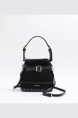 River Island Womens Shoulder Bag Suedette Buckle Bucket - One Size