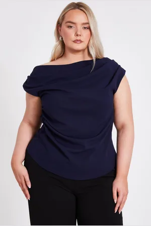 Quiz Womens Curve Drape Neck Top - Size 18 UK