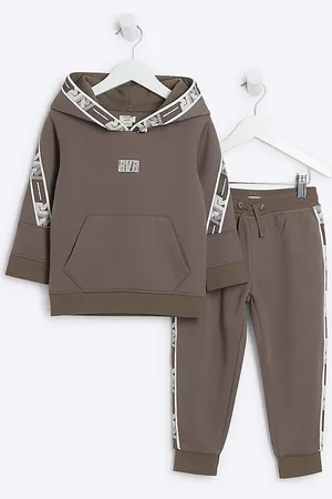 River Island Mini Boys Hoodie & Jogger Set Taped - Size 3-4Y