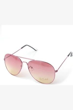 SVNX Pink And Yellow Ombre Aviator Sunglasses - One Size