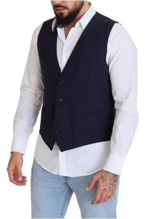 Dolce & Gabbana Mens Dark Wool Stretch Waistcoat Formal Vest - Size EU 50 (Mens)