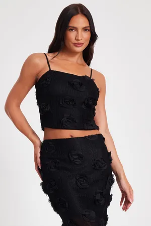 Quiz Womens Floral Crop Top - Size 14 UK