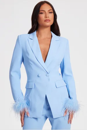 Quiz Womens Feather Trim Blazer - Size 8 UK