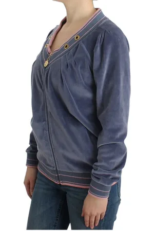 Roberto Cavalli WoMens velvet zipup sweater Cotton - Size EU 44 (Womens)