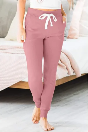 Azura Exchange Womens Fushia Drawstring Waist Pocketed Joggers - - Size X-Large