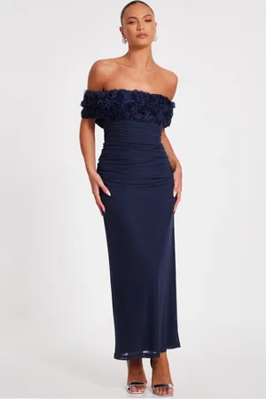 Quiz Womens Mesh Bardot Midaxi Dress - Size 10 UK