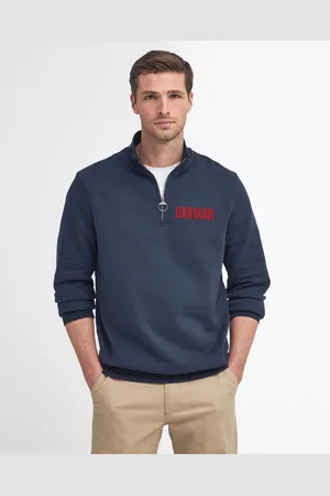 Barbour Cotes Mens Half Zip Sweatshirt - - Size Medium