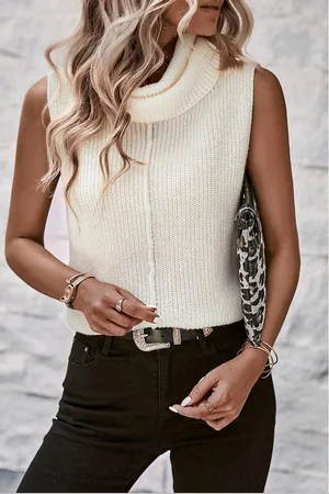 Azura Exchange Womens Central Seam Cowl Neck Sweater Vest - Size Large