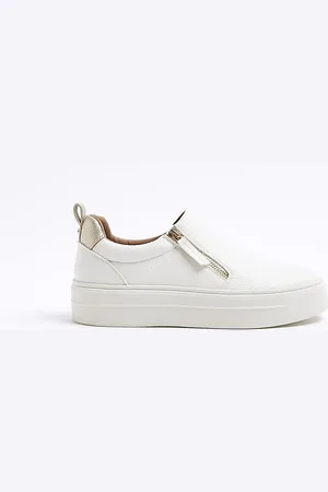 River Island Womens Platform Trainers Wide Fit Zip Pu - Size 8 Wide Fit (UK Shoe)