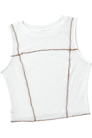 Azura Exchange Womens Contrast Seams Ribbed Tank Top - Size X-Large